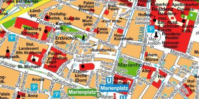 Mapa ulica Münchena do centra grada 