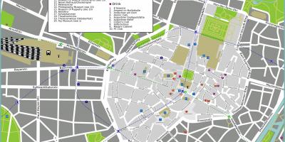 Turistička karta u Münchenu znamenitosti