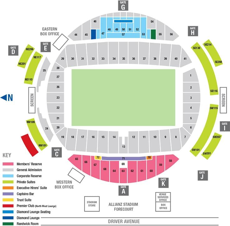 Karta Альянц Areni sjedalo 