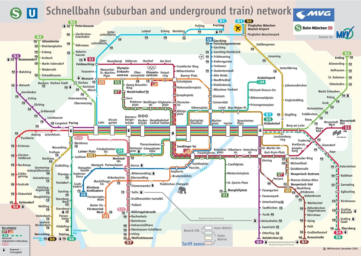 München željeznički kartica