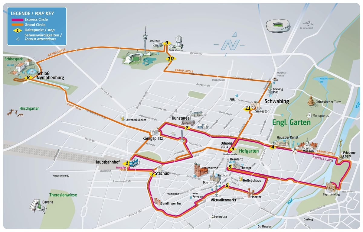 Karta Münchenu-hop-hop-off