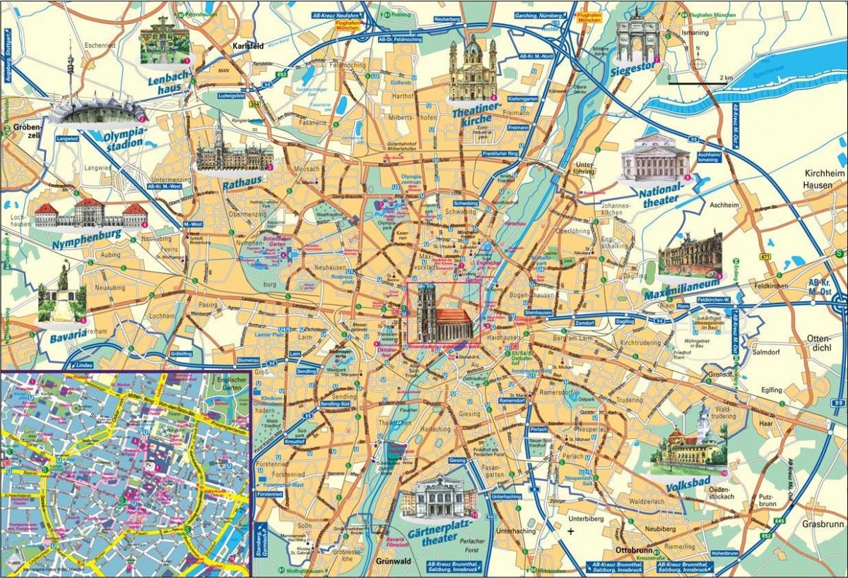 karta grada München, Njemačka