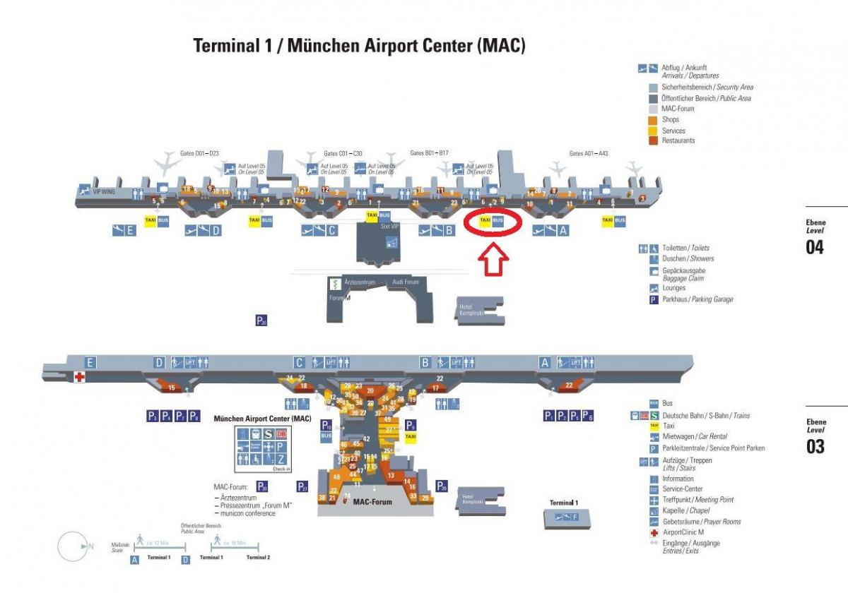 Karta u Münchenu Terminala 1 aerodroma