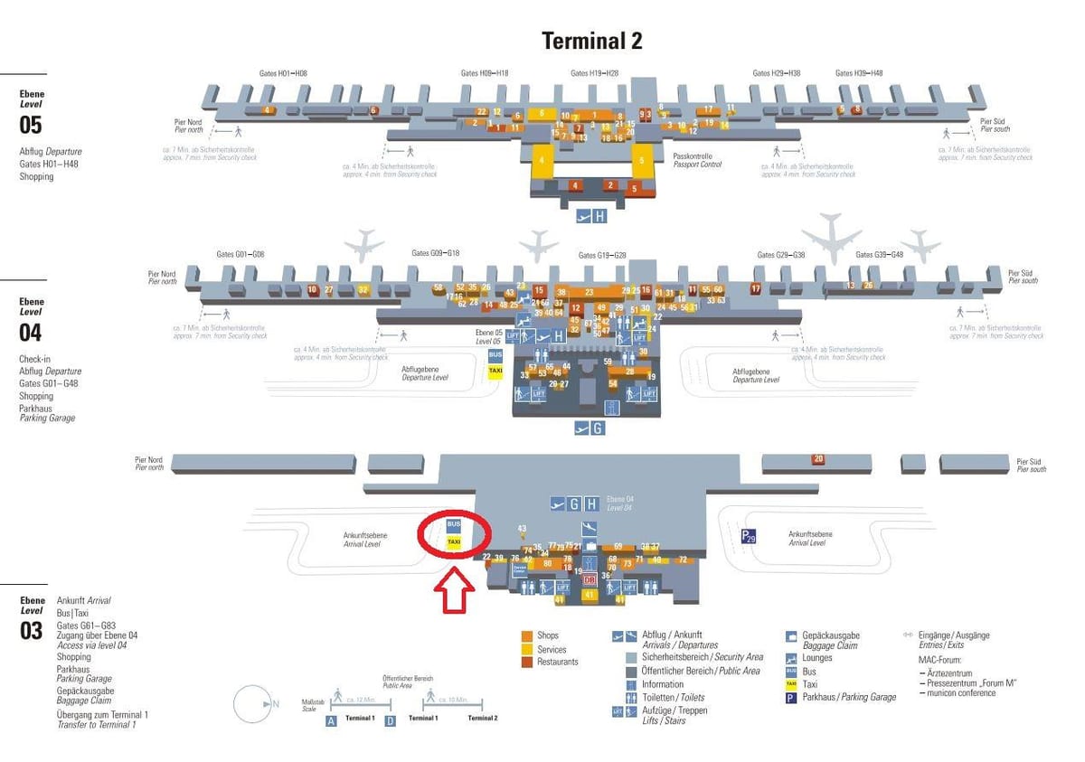 Karta u Münchenu terminal 2 