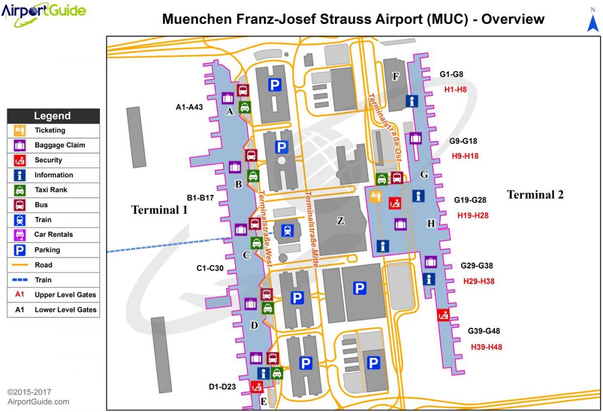 međunarodna zračna luka u Münchenu karti