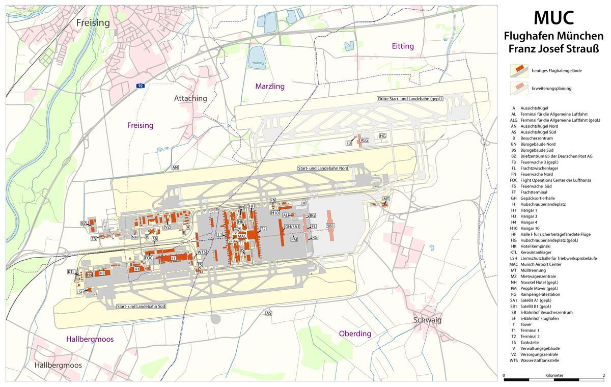 zračna luka Franz-Josef Strauss karti