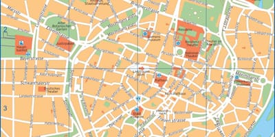 Mapa ulica u Münchenu, Njemačka