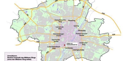 Karta u Münchenu zelena zona